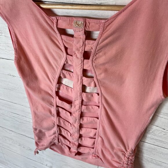 Billabong Tank Womens SZ Medium Pink Tie Dye with Ruching and Drawstring Cutout - Picture 13 of 16